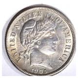1905-S BARBER DIME, AU 1905-S BARBER DIME, AU