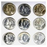 4-1941 & 5-1941-D MERCURY DIMES GEM BU 4-1941 & 5-1941-D MERCURY DIMES GEM BU
