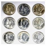 4-1941 & 5-1941-D MERCURY DIMES GEM BU