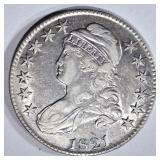 1821 CAPPED BUST HALF DOLLAR, AU