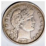 1904 BARBER HALF DOLLAR, XF