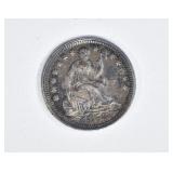 1853 ARROWS SEATED LIBERTY HALF DIME AU