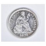 1870 SEATED LIBERTY DIME AU/BU 1870 SEATED LIBERTY DIME AU/BU