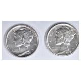 1917-S, & 18-D MERCURY DIMES AU/BU 1917-S, & 18-D MERCURY DIMES AU/BU