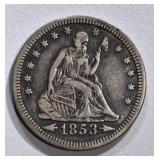 1853 ARROWS AND RAYS QUARTER XF 1853 ARROWS AND RAYS QUARTER XF
