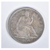 1857 SEATED LIBERTY HALF XF