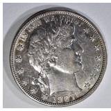 1907-D BARBER HALF DOLLAR AU 1907-D BARBER HALF DOLLAR AU