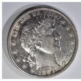 1907-D BARBER HALF DOLLAR AU