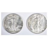 1943 & 46-D WALKING LIBERTY HALVES BU