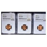 1955, 56, 58 LINCOLN CENTS NGC MS-66 RD 1955, 56, 58 LINCOLN CENTS NGC MS-66 RD