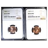 1968-S & 1969-S LINCOLN CENTS NGC