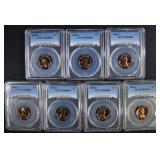 7 1968-S LINCOLN CENTS PCGS PR-68 RD 7 1968-S LINCOLN CENTS PCGS PR-68 RD