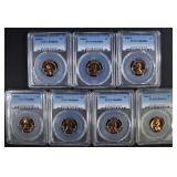 7 1968-S LINCOLN CENTS PCGS PR-68 RD