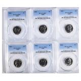 6-PCGS GRADED SMS JEFFERSON NICKELS: 6-PCGS GRADED SMS JEFFERSON NICKELS:
