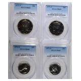 2 1971-S QUARTERS & 2 HALVES PCGS PR-68