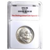 1936 ROBINSON COMMEM HALF DOLLAR, TDCS GEM BU 1936 ROBINSON COMMEM HALF DOLLAR, TDCS GEM BU