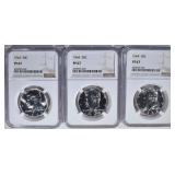 3-1964 KENNEDY HALF DOLLARS, NGC PR-67 3-1964 KENNEDY HALF DOLLARS, NGC PR-67