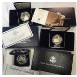 3 PROOF SILVER DOLLARS 3 PROOF SILVER DOLLARS