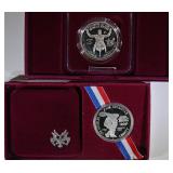 (2) Olympic Proof Silver Dollars. (2) Olympic Proof Silver Dollars.