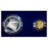 1987 2pc CONSTITUTION SET w/$5 GOLD PR 1987 2pc CONSTITUTION SET w/$5 GOLD PR