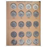 NICE COMPLETE CIRCULATED FRANKLIN HALF DOLLAR SET NICE COMPLETE CIRCULATED FRANKLIN HALF DOLLAR SET