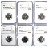 6 JEFFERSON NICKELS NGC PF-67 6 JEFFERSON NICKELS NGC PF-67