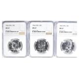 3-1966 SMS KENNEDY HALF DOLLARS, NGC MS-67