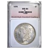 1878 8F MORGAN DOLLAR, WHSG CH/GEM BU 1878 8F MORGAN DOLLAR, WHSG CH/GEM BU