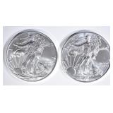 2-GEM BU 2018 AMERICAN SILVER EAGLES 2-GEM BU 2018 AMERICAN SILVER EAGLES