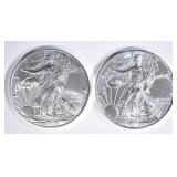 2-GEM BU 2018 AMERICAN SILVER EAGLES