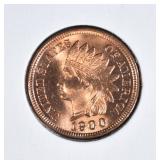 1900 INDIAN HEAD CENT  GEM BU RED