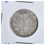 1914 J SILVER 1/2 MARK CH.BU 1914 J SILVER 1/2 MARK CH.BU