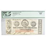 1863 $100 STATE OF GEORGIA PCGS 63 1863 $100 STATE OF GEORGIA PCGS 63