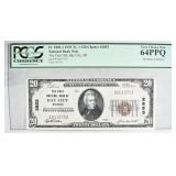 1929 TY.1 $20 NATIONAL CURRENCY PCGS 64PPQ 1929 TY.1 $20 NATIONAL CURRENCY PCGS 64PPQ