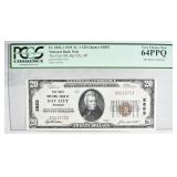 1929 TY.1 $20 NATIONAL CURRENCY  PCGS 64PPQ