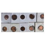 10-OFF CENTER LINCOLN CENTS NEAT LOT