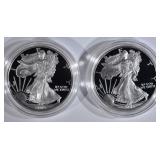 2 - PROOF AMERICAN SILVER EAGLES 2 - PROOF AMERICAN SILVER EAGLES