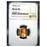 1974-S LINCOLN CENT, NGC MS-66 RED 1974-S LINCOLN CENT, NGC MS-66 RED