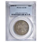 1858-O SEATED HALF DOLLAR PCGS