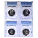 4 1972-S KENNEDY HALVES PCGS PR-69