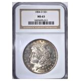 1884-O MORGAN DOLLAR, NGC MS-63 1884-O MORGAN DOLLAR, NGC MS-63