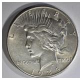 1934-S PEACE DOLLAR AU