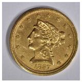 1857-S $2 1/2 GOLD LIBERTY  BU