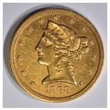 1868-S $5 GOLD LIBERTY  BU