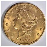 1902 $20 GOLD LIBERTY  CH BU