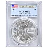 2017 AMERICAN SILVER EAGLE PCGS MS70 2017 AMERICAN SILVER EAGLE PCGS MS70