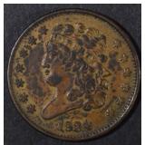 1834 HALF CENT XF/AU 1834 HALF CENT XF/AU