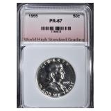 1955 FRANKLIN HALF DOLLAR, WHSG SUPERB GEM PROOF 1955 FRANKLIN HALF DOLLAR, WHSG SUPERB GEM PROOF