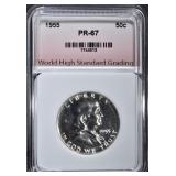 1955 FRANKLIN HALF DOLLAR, WHSG SUPERB GEM PROOF