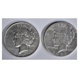 1924-S XF & 27-D AU PEACE DOLLARS 1924-S XF & 27-D AU PEACE DOLLARS
